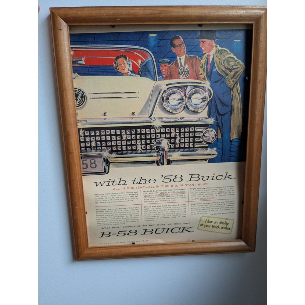 Original 1957 Buick 1958 Magazine Advertisement Maclean's Vintage Automobilia